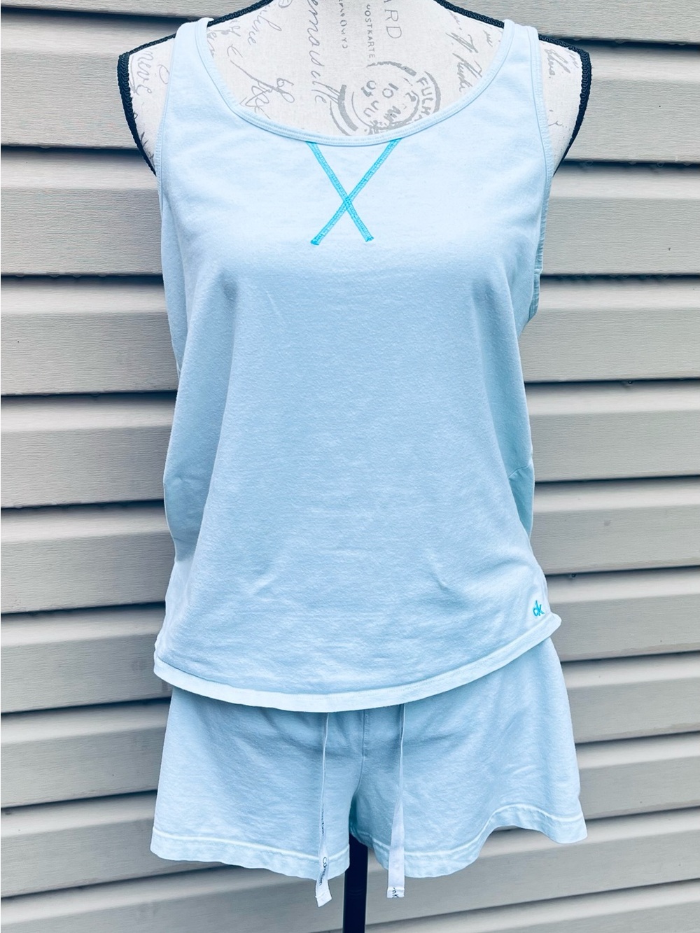 Calvin Klein Light Blue Tank & Shorts Sleep Set